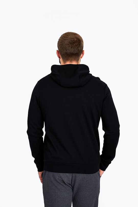 Merino wool blend zip-through hoodie 2 | BLACK | Audimas