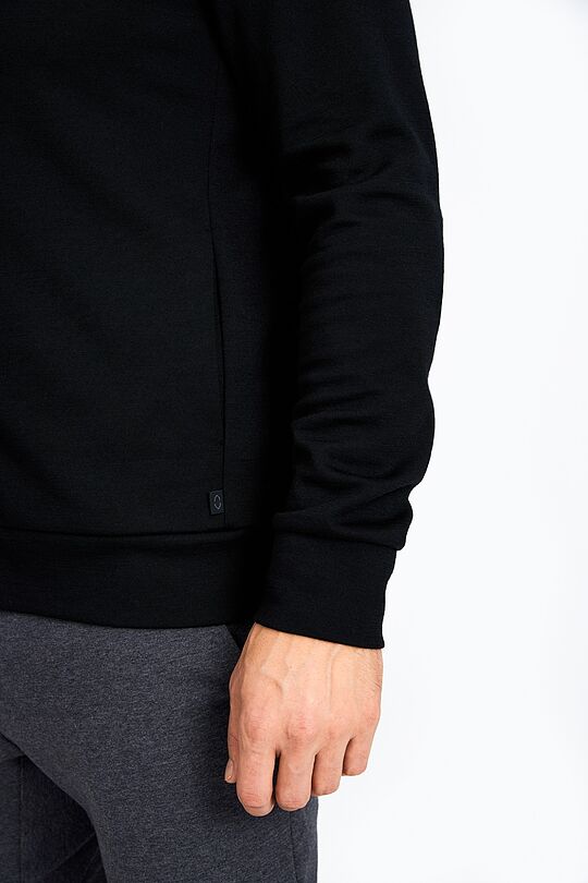 Merino wool blend zip-through hoodie 4 | BLACK | Audimas