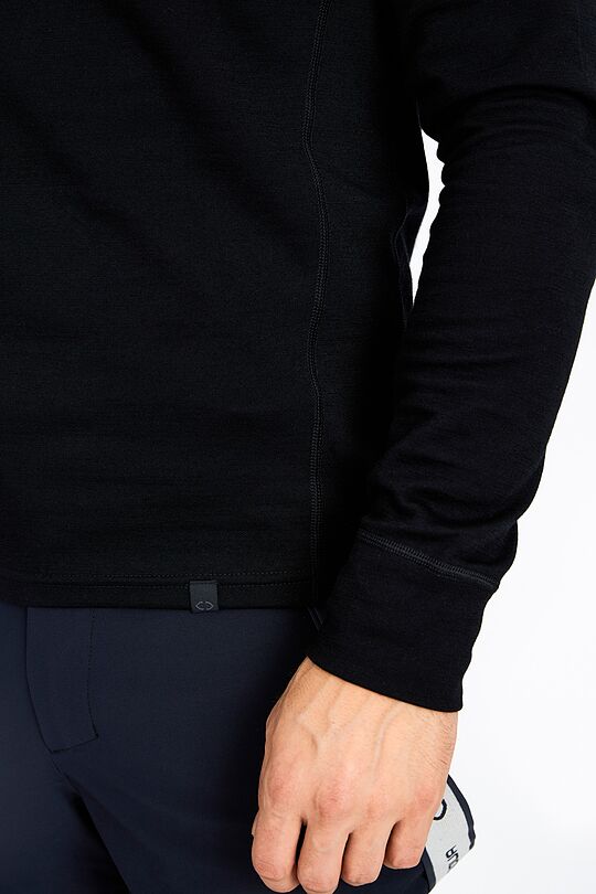 Merino wool blend half-zip jumper 4 | BLACK | Audimas