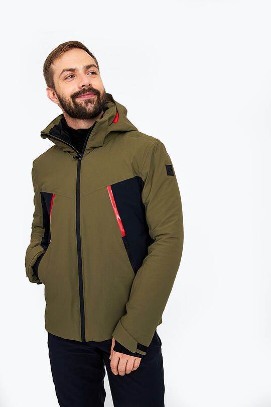 Ski jacket with THERMORE thermal insulation 1 | GREEN/ KHAKI / LIME GREEN | Audimas