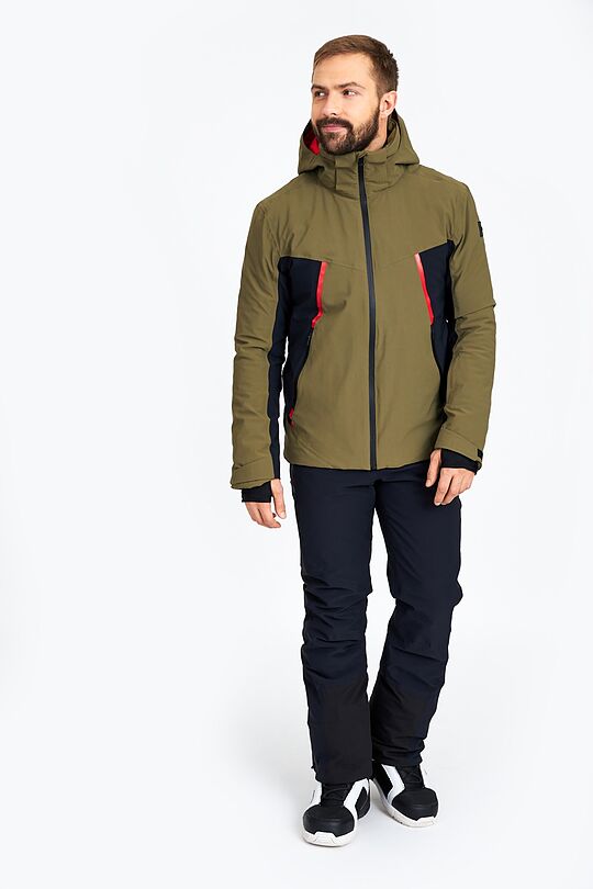 Ski jacket with THERMORE thermal insulation 11 | GREEN/ KHAKI / LIME GREEN | Audimas