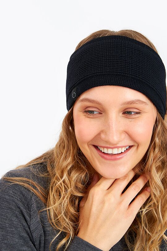 Knitted merino wool headband with cashmere 2 | BLACK | Audimas