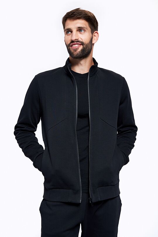 Cotton zip-through jacket 3 | BLACK | Audimas