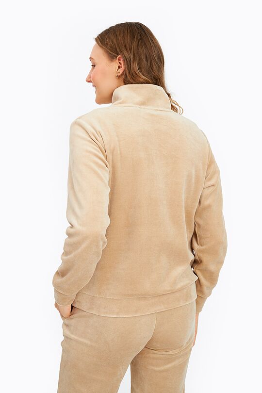 Velour half zip sweatshirt 3 | BROWN | Audimas