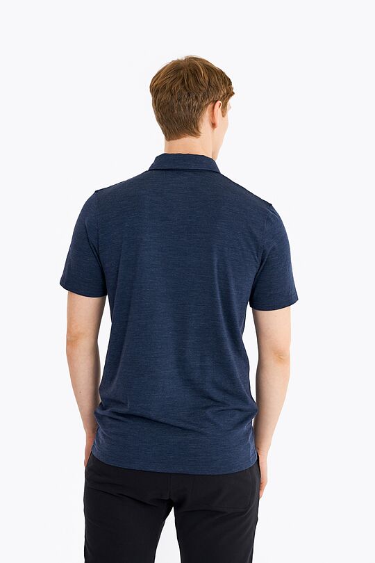 Fine merino wool blend short sleeve polo t-shirt 2 | MĖLYNA | Audimas