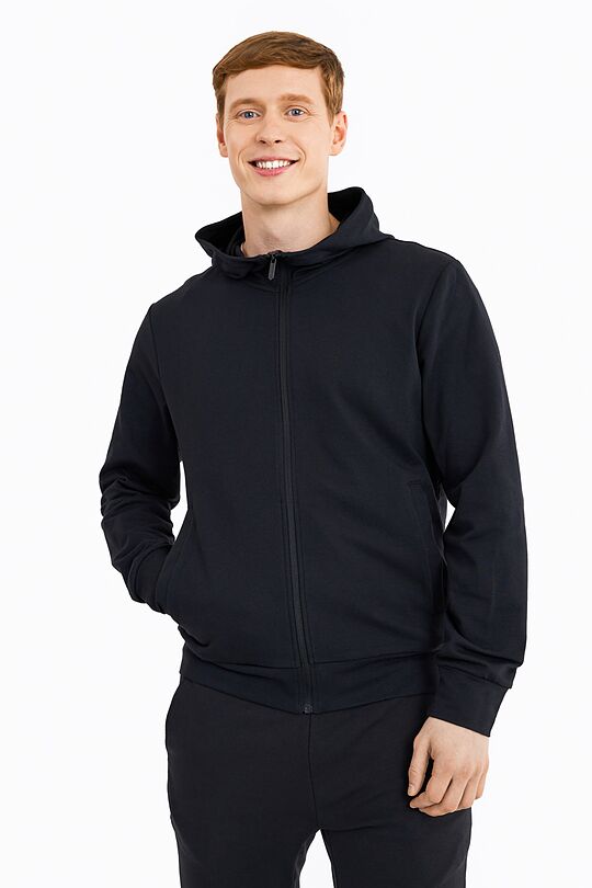 Stretch zip-through hoodie 1 | BLACK | Audimas