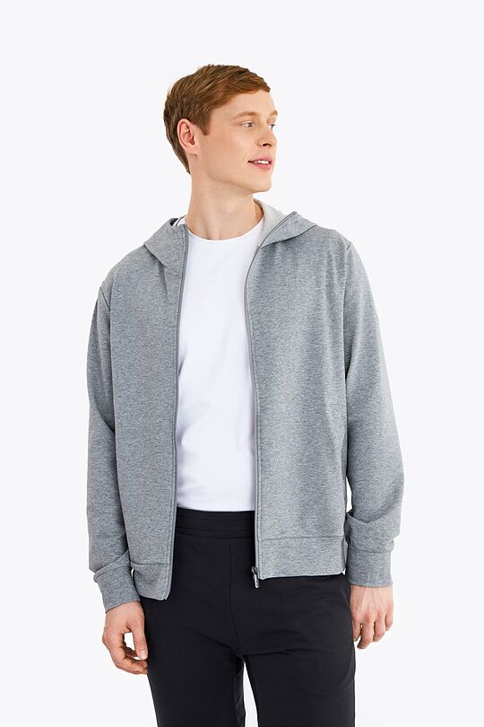 Stretch zip-through hoodie 4 | GREY/MELANGE | Audimas