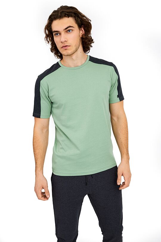 Relaxed fit cotton t-shirt 1 | GREEN/ KHAKI / LIME GREEN | Audimas