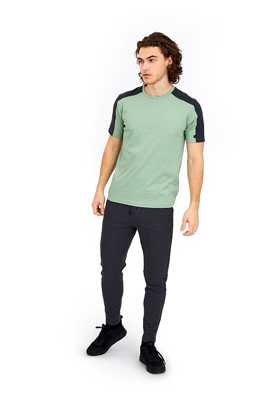 Relaxed fit cotton t-shirt 4 | GREEN/ KHAKI / LIME GREEN | Audimas