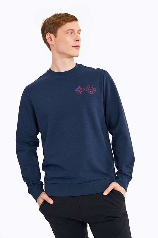 Organic cotton crewneck sweatshirt 1 | BLUE | Audimas
