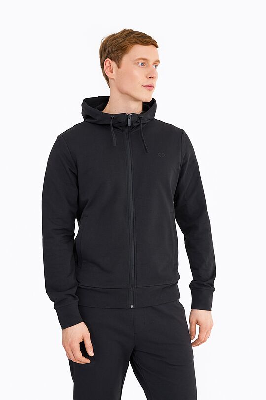 Organic french terry zip through hoodie 1 | BLACK | Audimas