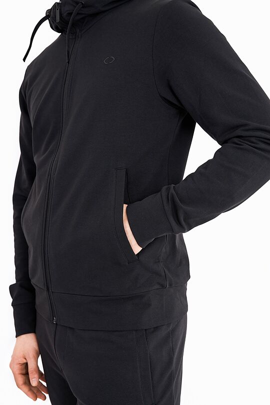Organic french terry zip through hoodie 4 | BLACK | Audimas
