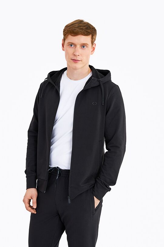 Organic french terry zip through hoodie 5 | BLACK | Audimas
