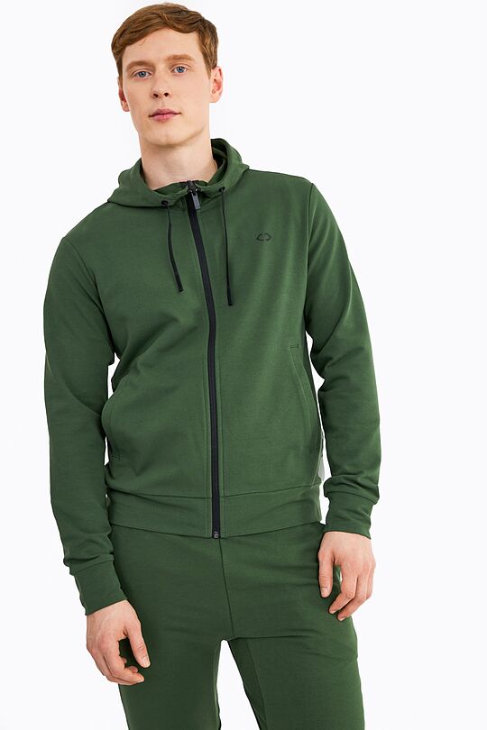 Organic french terry zip through hoodie 1 | GREEN | Audimas