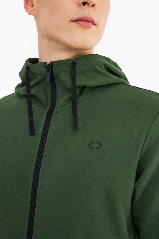 Organic french terry zip through hoodie 4 | GREEN | Audimas