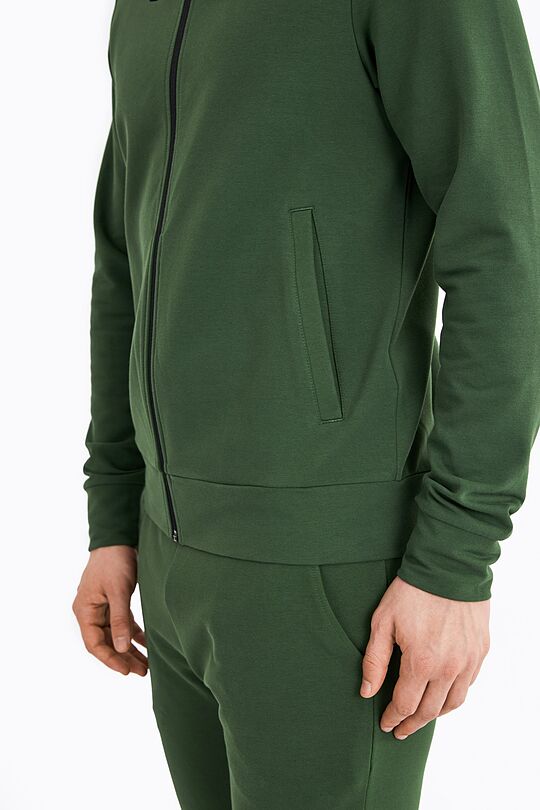 Organic french terry zip through hoodie 5 | GREEN | Audimas
