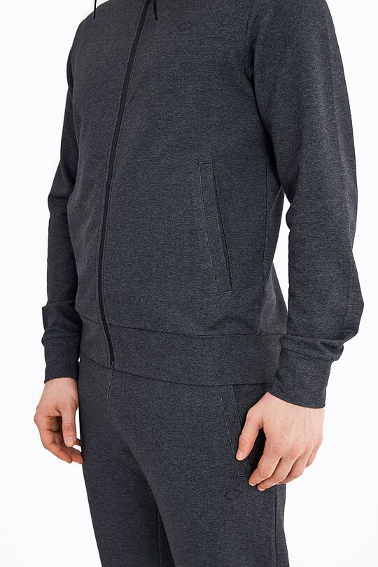 Organic french terry zip through hoodie 4 | GREY/MELANGE | Audimas