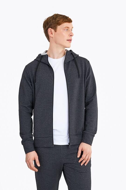 Organic french terry zip through hoodie 5 | GREY/MELANGE | Audimas