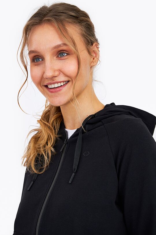 Organic cotton full zip hoodie 3 | BLACK | Audimas