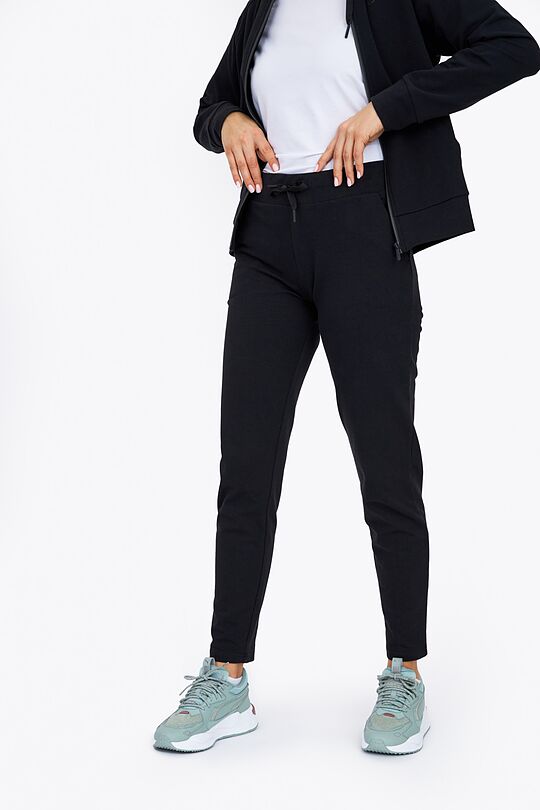 Organic cotton fitted sweatpants 2 | BLACK | Audimas