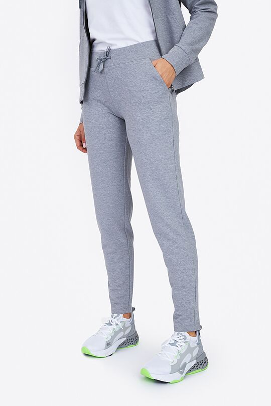 Organic cotton fitted sweatpants 2 | GREY | Audimas