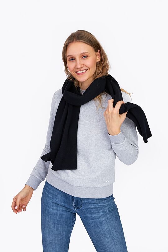 Knitted merino wool scarf 2 | BLACK | Audimas