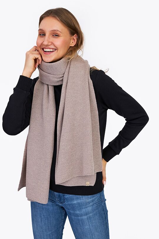 Knitted merino wool scarf 1 | BEIGE | Audimas
