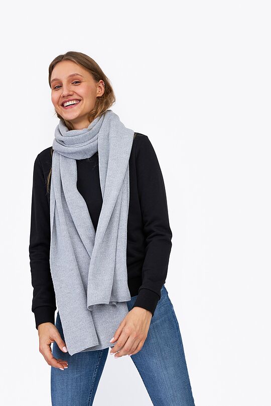 Knitted merino wool scarf 2 | GREY MELANGE | Audimas