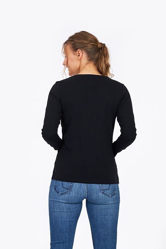 Organic cotton long sleeve top 2 | BLACK | Audimas