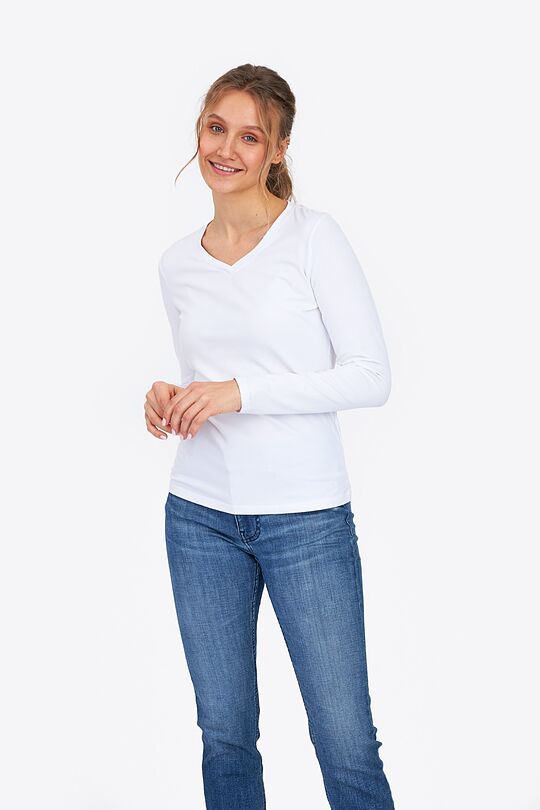 Organic cotton long sleeve top 1 | WHITE | Audimas