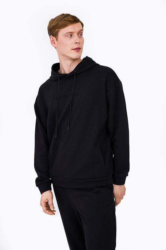 Oversized organic cotton hoodie 1 | BLACK | Audimas