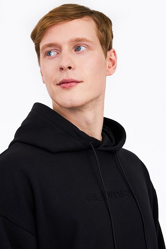 Oversized organic cotton hoodie 3 | BLACK | Audimas