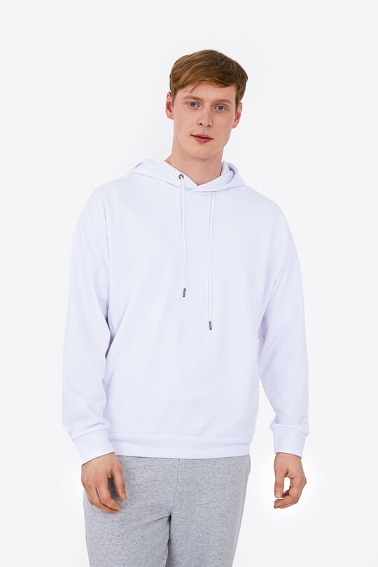 Oversized organic cotton hoodie 1 | WHITE | Audimas