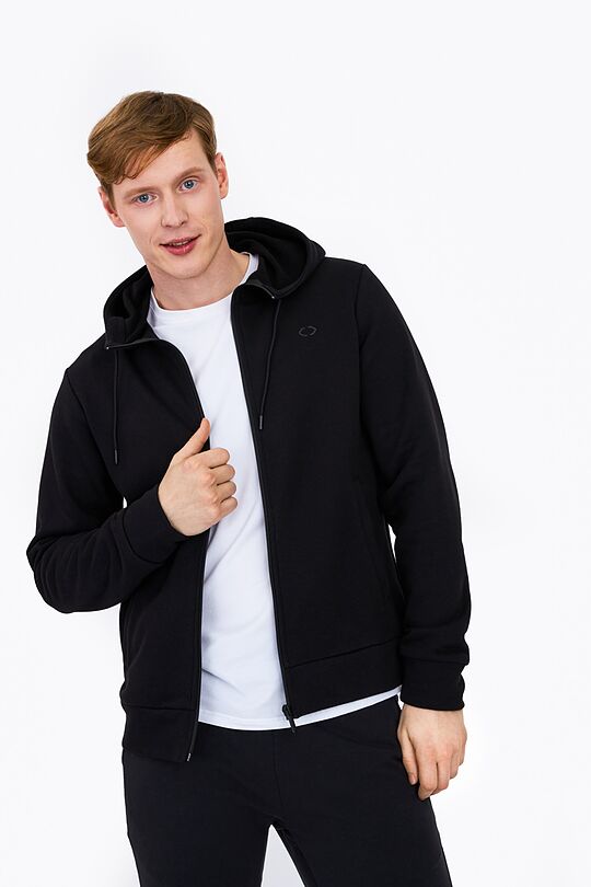 Organic cotton zip through hoodie 3 | BLACK | Audimas