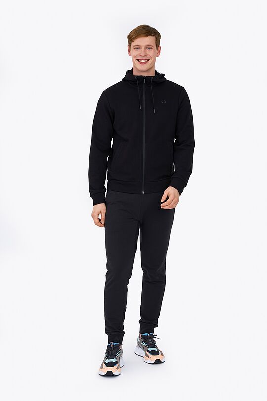 Organic cotton zip through hoodie 5 | BLACK | Audimas