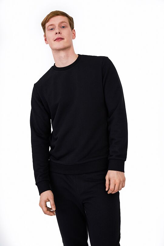 Organic cotton crewneck sweatshirt 1 | BLACK | Audimas