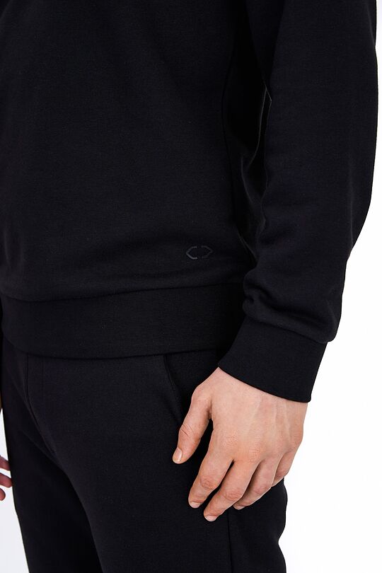 Organic cotton crewneck sweatshirt 3 | BLACK | Audimas