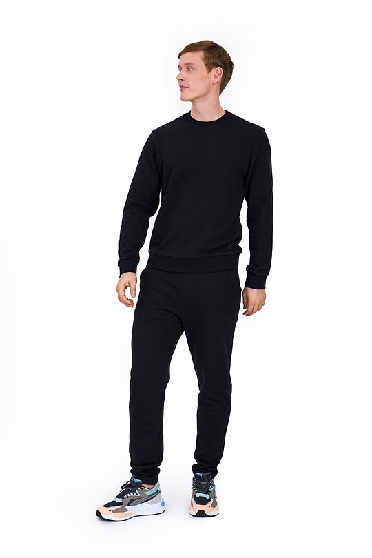 Organic cotton crewneck sweatshirt 4 | BLACK | Audimas