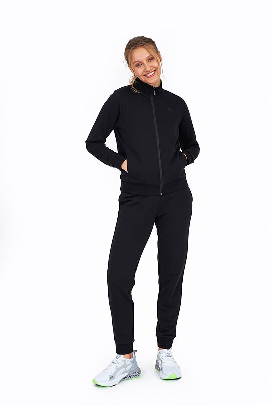 Organic cotton zip through sweatshirt 5 | BLACK | Audimas