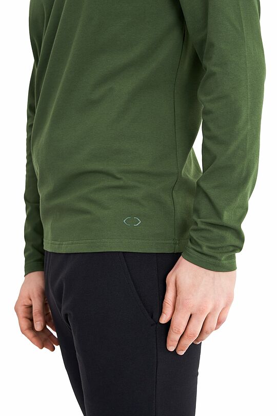 Organic cotton long sleeve t-shirt 3 | GREEN/ KHAKI / LIME GREEN | Audimas