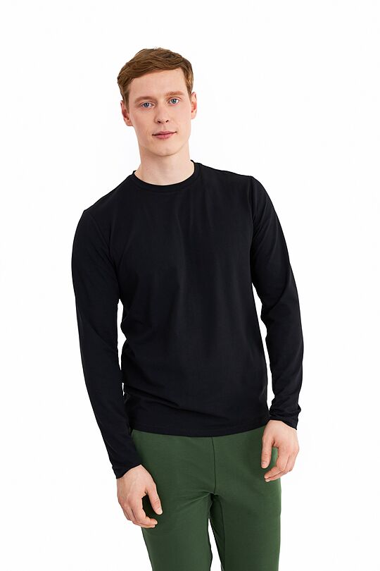Organic cotton long sleeve t-shirt 1 | BLACK | Audimas