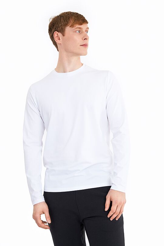 Organic cotton long sleeve t-shirt 1 | WHITE | Audimas