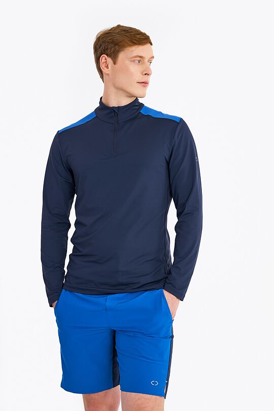 Long sleeve half-zip training top 2 | BLUE | Audimas