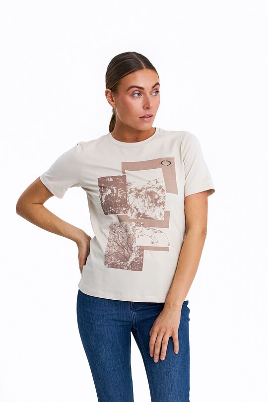 Organic cotton printed t-shirt 1 | BROWN | Audimas