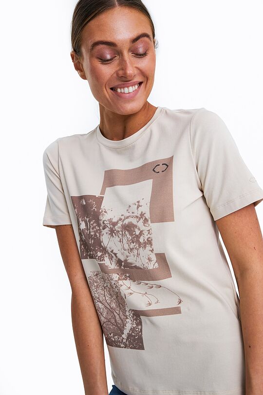 Organic cotton printed t-shirt 3 | BROWN | Audimas