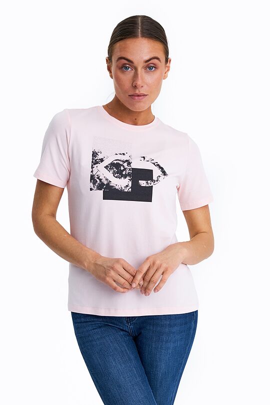 Organic cotton printed t-shirt 1 | PINK | Audimas