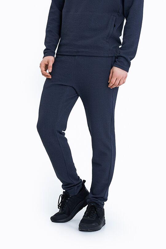 Textured cotton slim fit sweatpants 2 | BLUE | Audimas