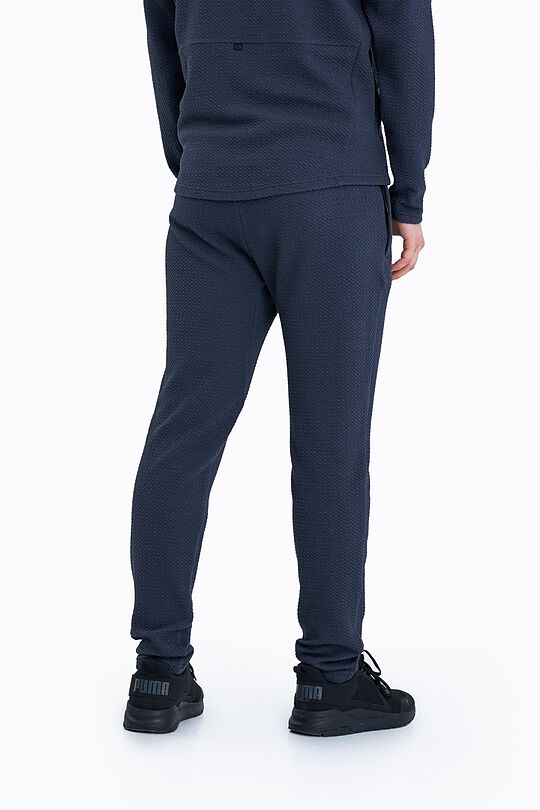 Textured cotton slim fit sweatpants 3 | BLUE | Audimas
