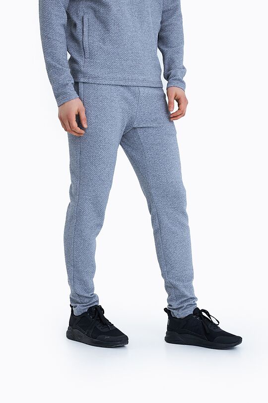 Textured cotton slim fit sweatpants 2 | GREY | Audimas