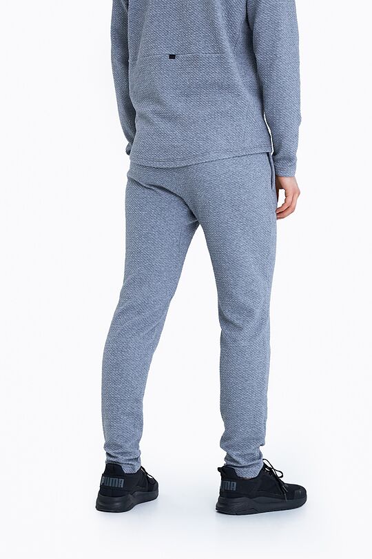 Textured cotton slim fit sweatpants 3 | GREY | Audimas